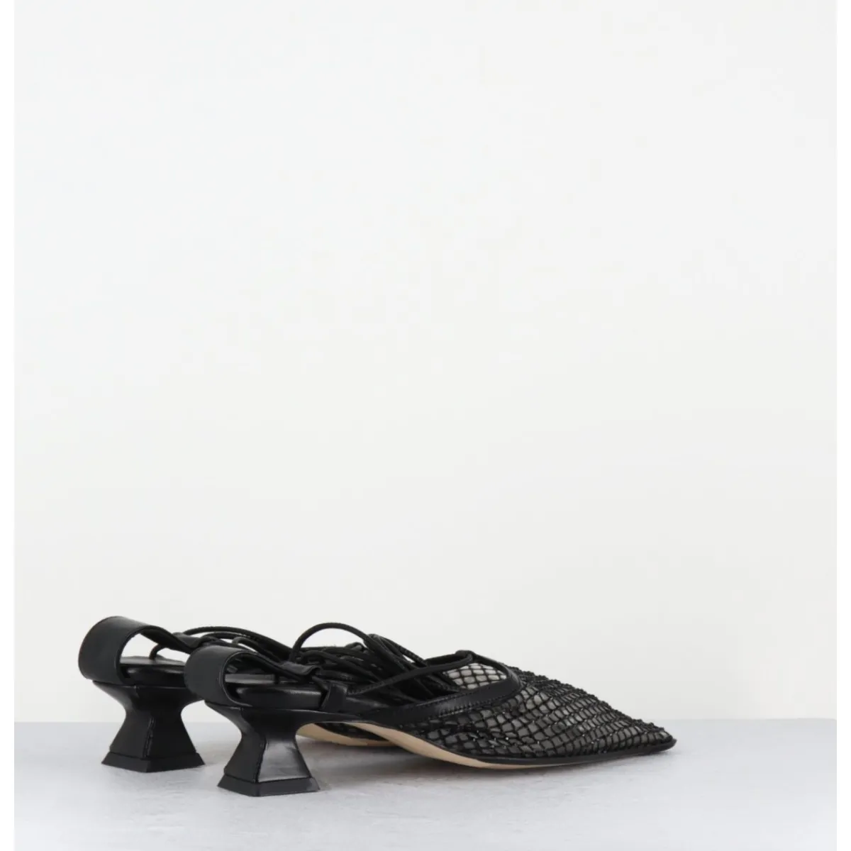 Chaussures^MIISTA Escarpins petit talon cuir et mesh - ANDES MESH SANDAL NOIR