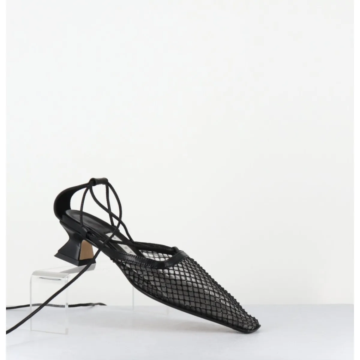 Chaussures^MIISTA Escarpins petit talon cuir et mesh - ANDES MESH SANDAL NOIR