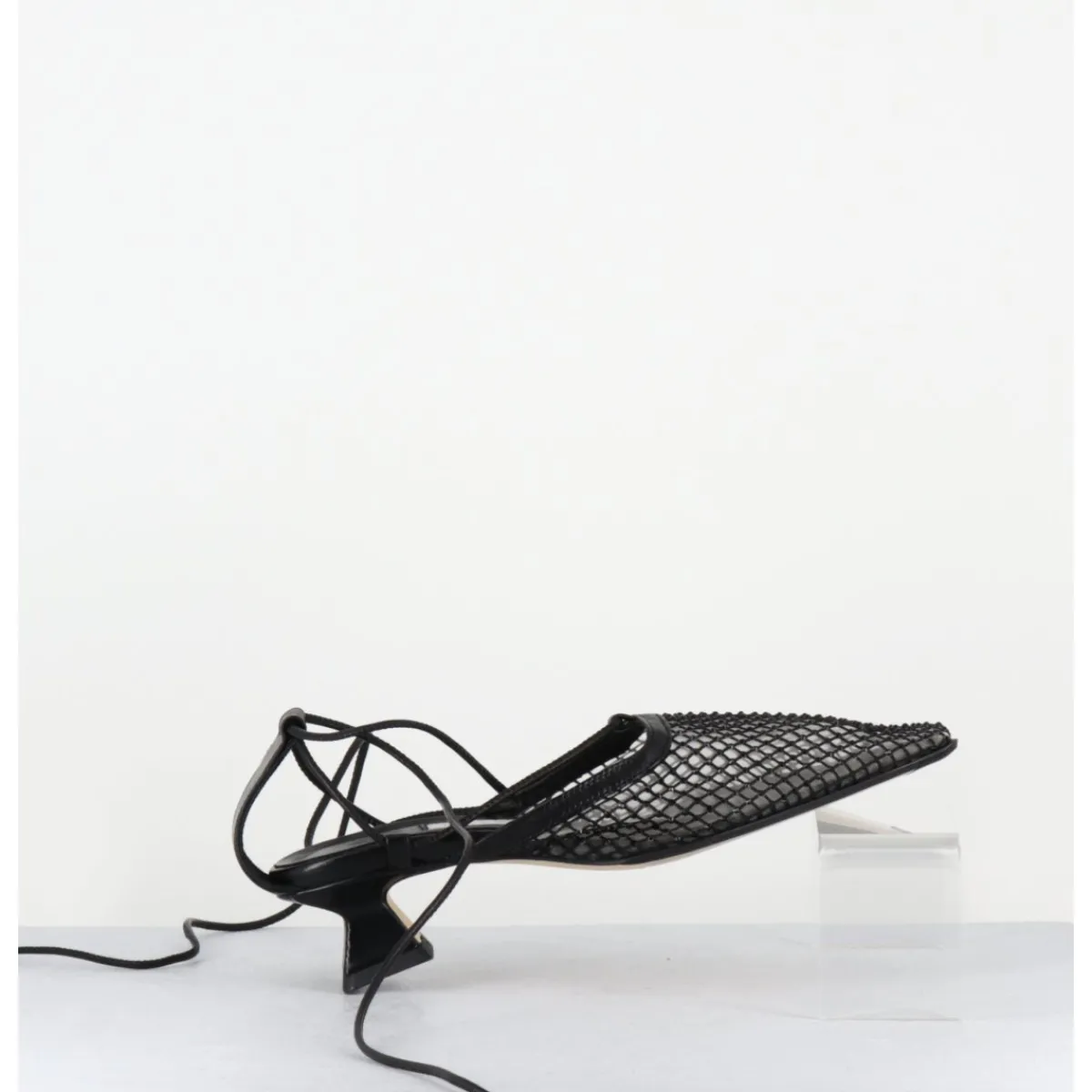 Chaussures^MIISTA Escarpins petit talon cuir et mesh - ANDES MESH SANDAL NOIR