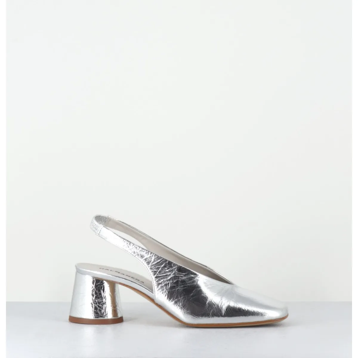 Chaussures^HALMANERA Escarpins slingback en cuir métallisé - CALA21 METAL O ARGENT