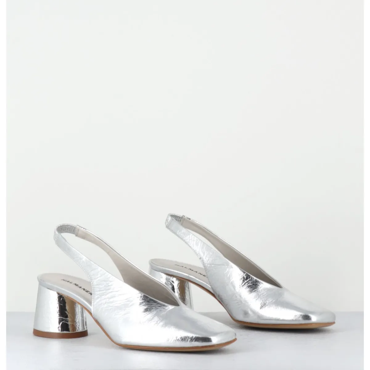 Chaussures^HALMANERA Escarpins slingback en cuir métallisé - CALA21 METAL O ARGENT