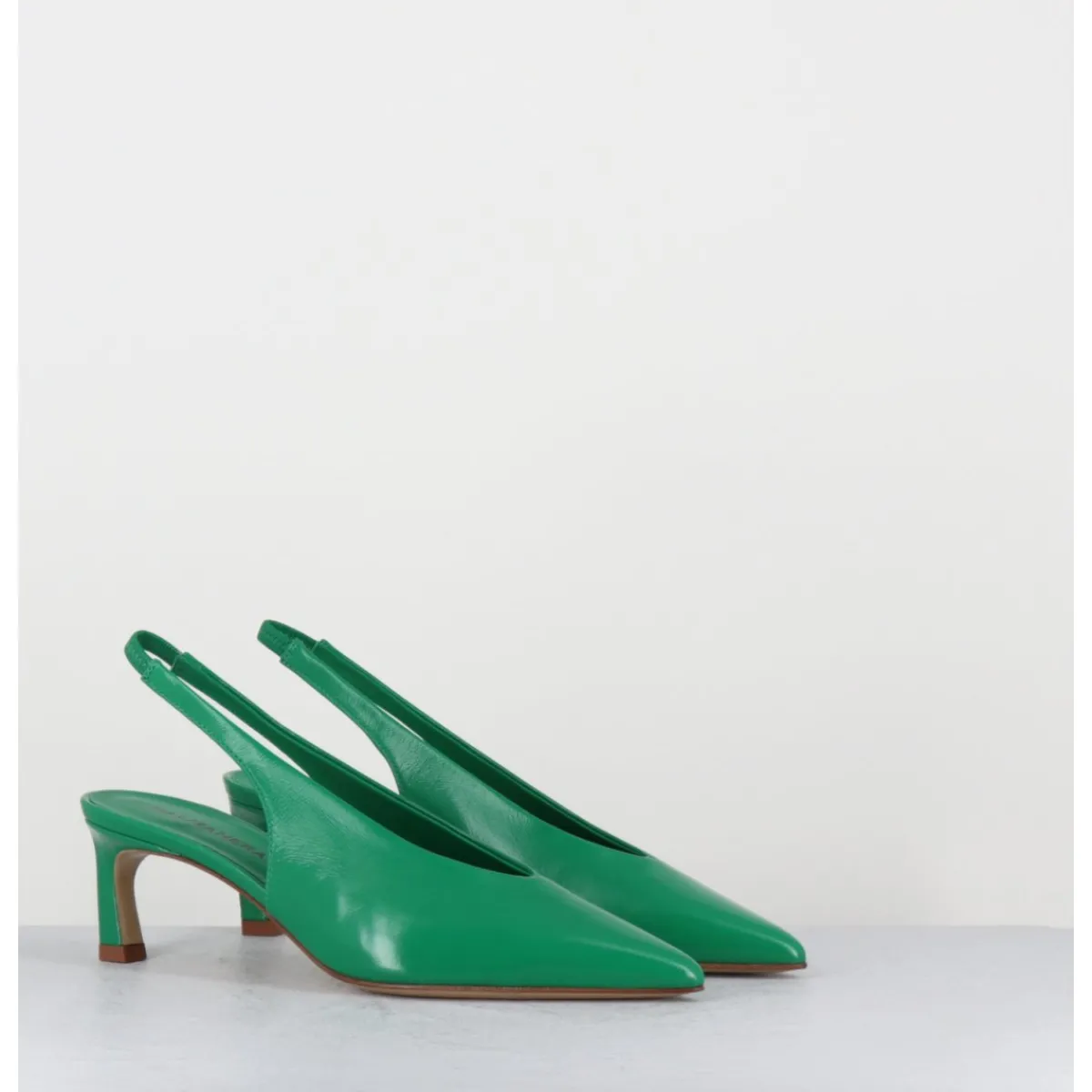 Chaussures^HALMANERA Escarpins slingback pointu en cuir - VALE21 GLAZE MELA VERT