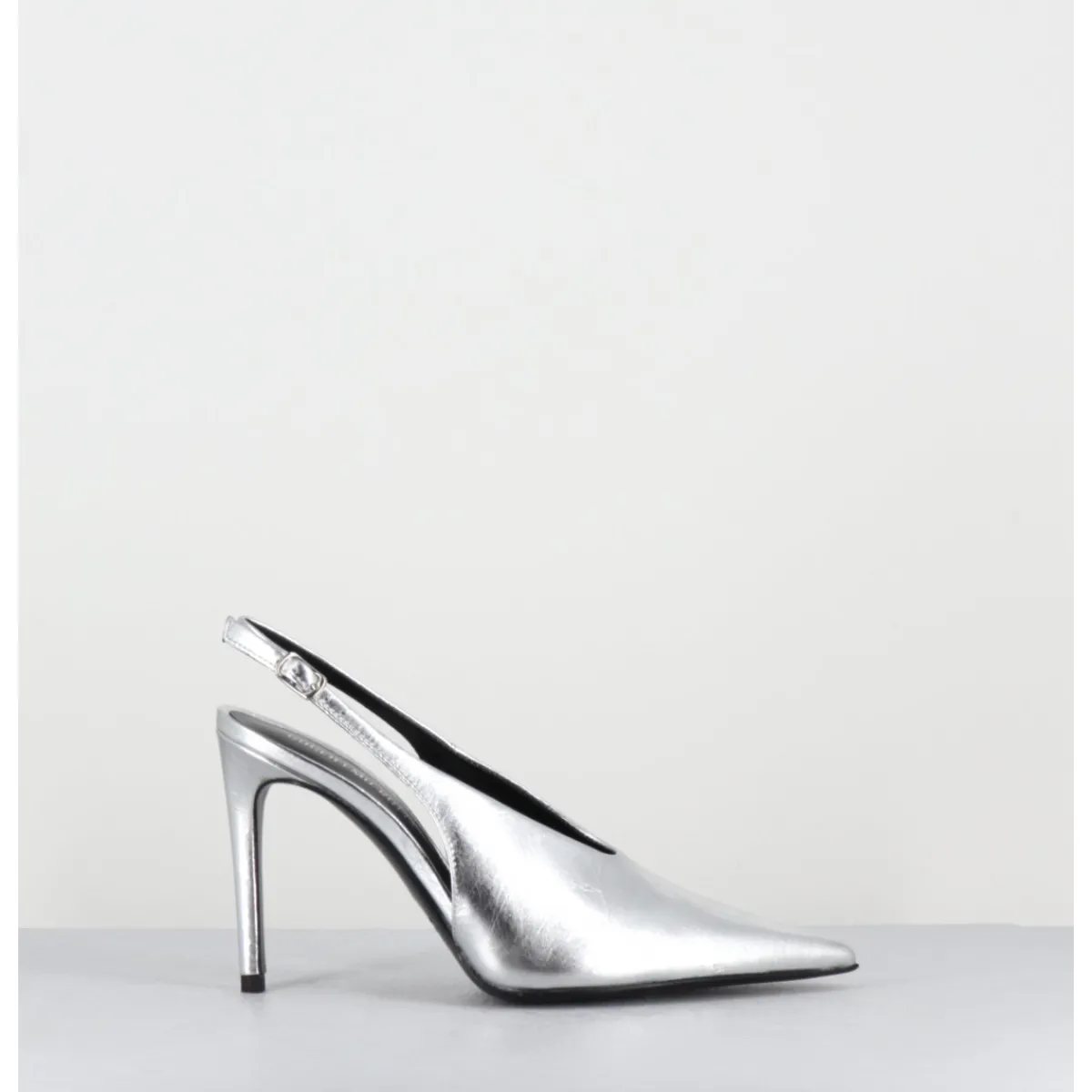 Chaussures^ROTTA Escarpins slingback talon haut en cuir - FEEL SCRATCH SILVER ARGENT