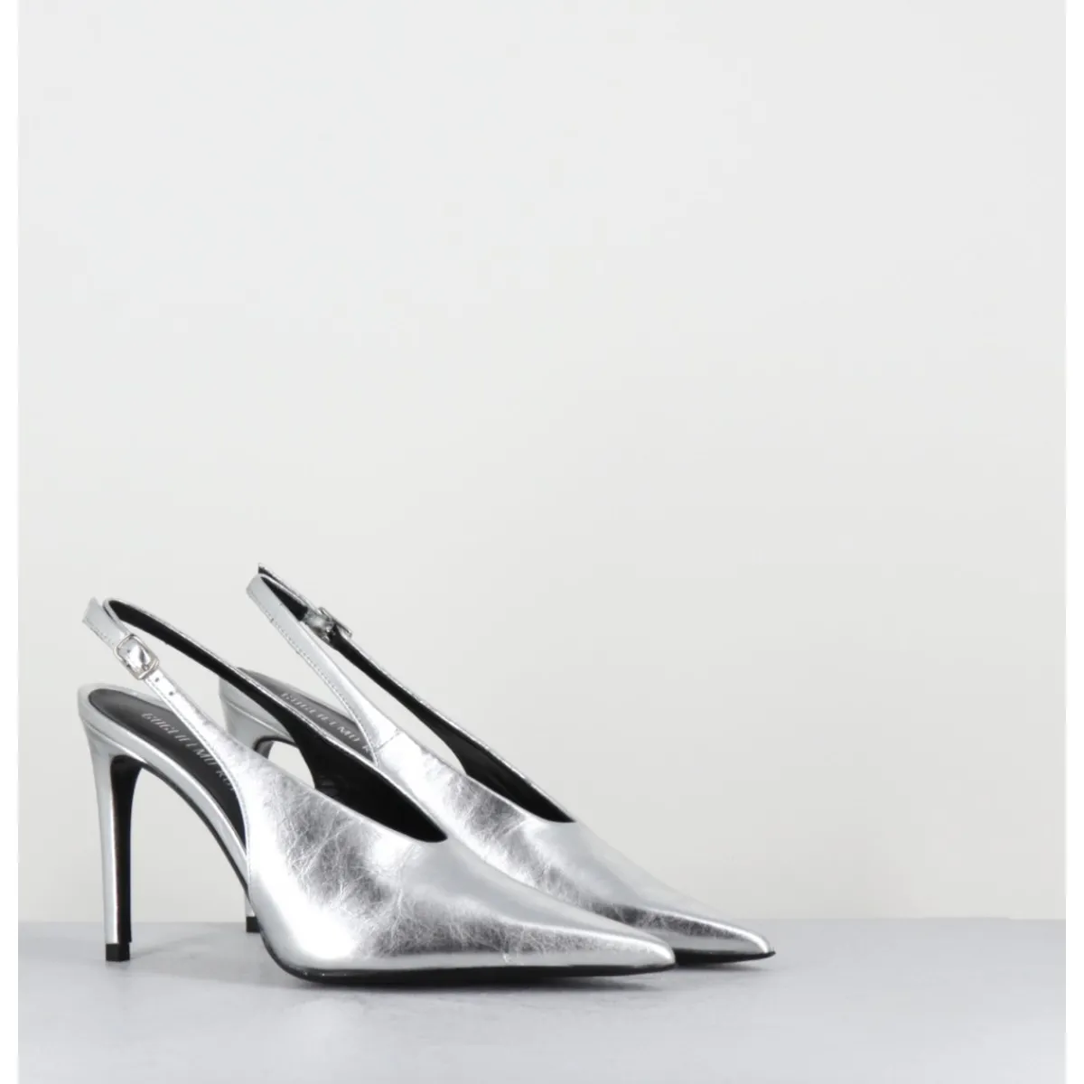 Chaussures^ROTTA Escarpins slingback talon haut en cuir - FEEL SCRATCH SILVER ARGENT