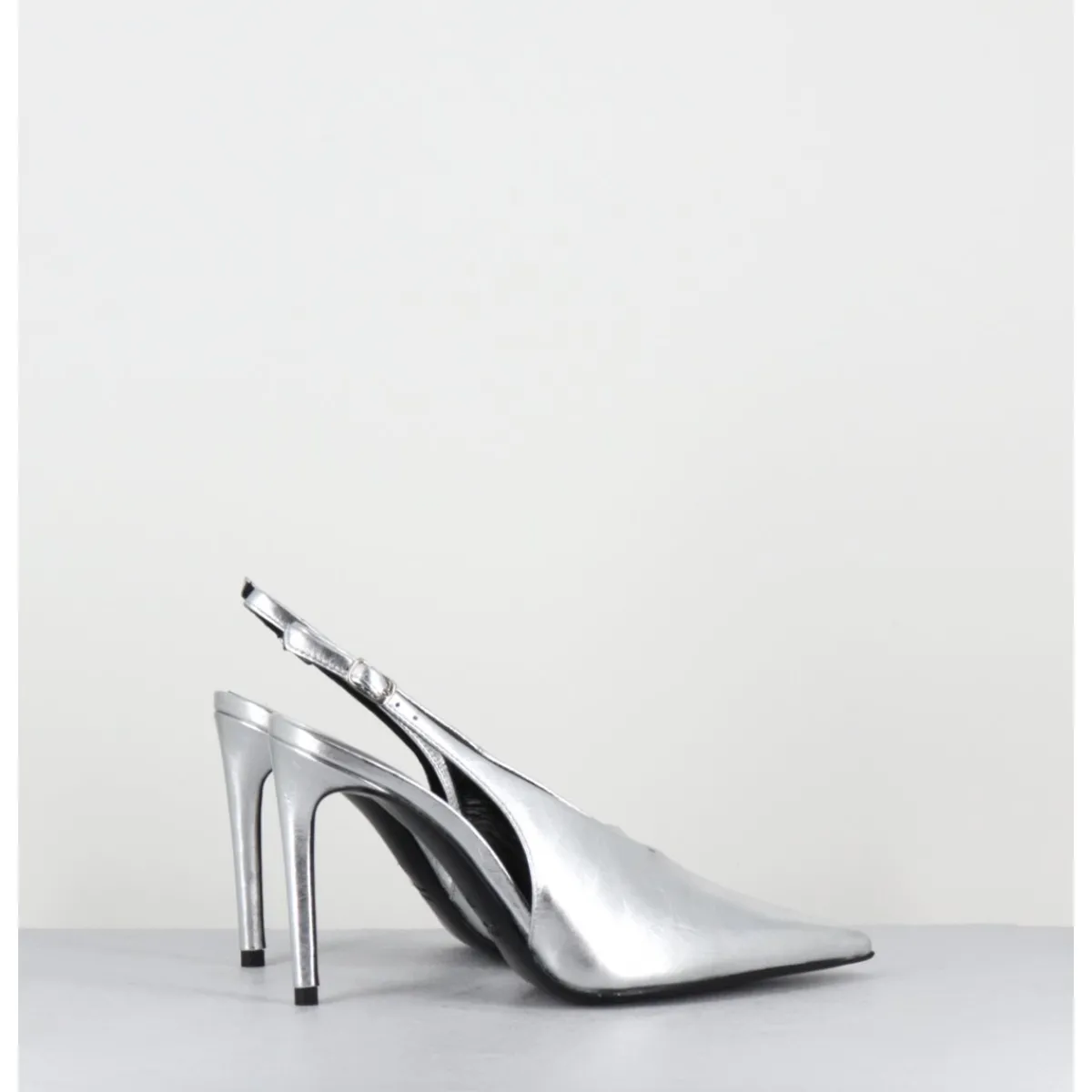 Chaussures^ROTTA Escarpins slingback talon haut en cuir - FEEL SCRATCH SILVER ARGENT