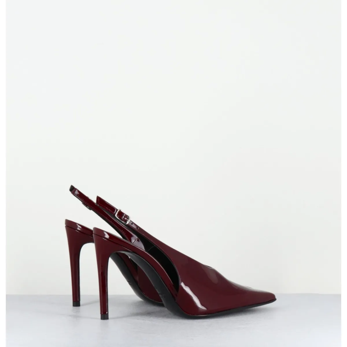 Chaussures^ROTTA Escarpins slingback talon haut en cuir vernis x - FEEL VERNICE BURGUNDY BORDEAU