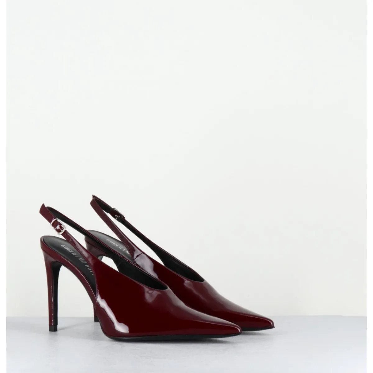 Chaussures^ROTTA Escarpins slingback talon haut en cuir vernis x - FEEL VERNICE BURGUNDY BORDEAU