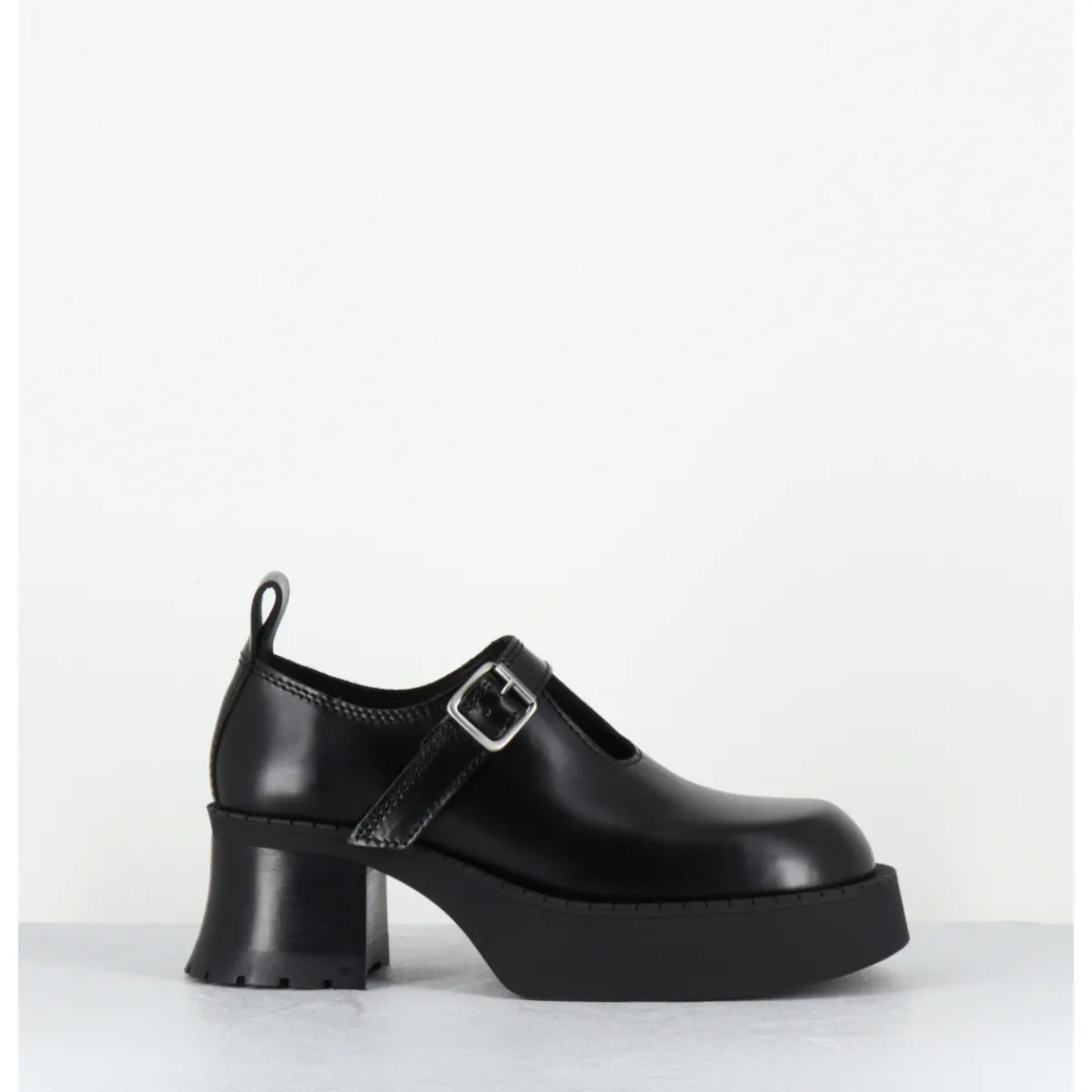 Chaussures | Plateformes^E8 BY MIISTA Mary-jane à plateforme en cuir - BIRGIT BLACK BROGUES NOIR