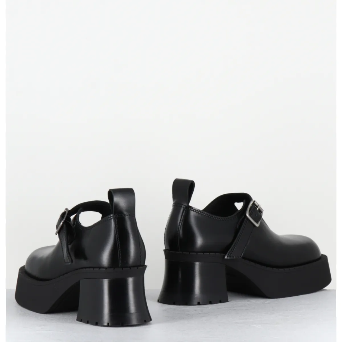 Chaussures | Plateformes^E8 BY MIISTA Mary-jane à plateforme en cuir - BIRGIT BLACK BROGUES NOIR