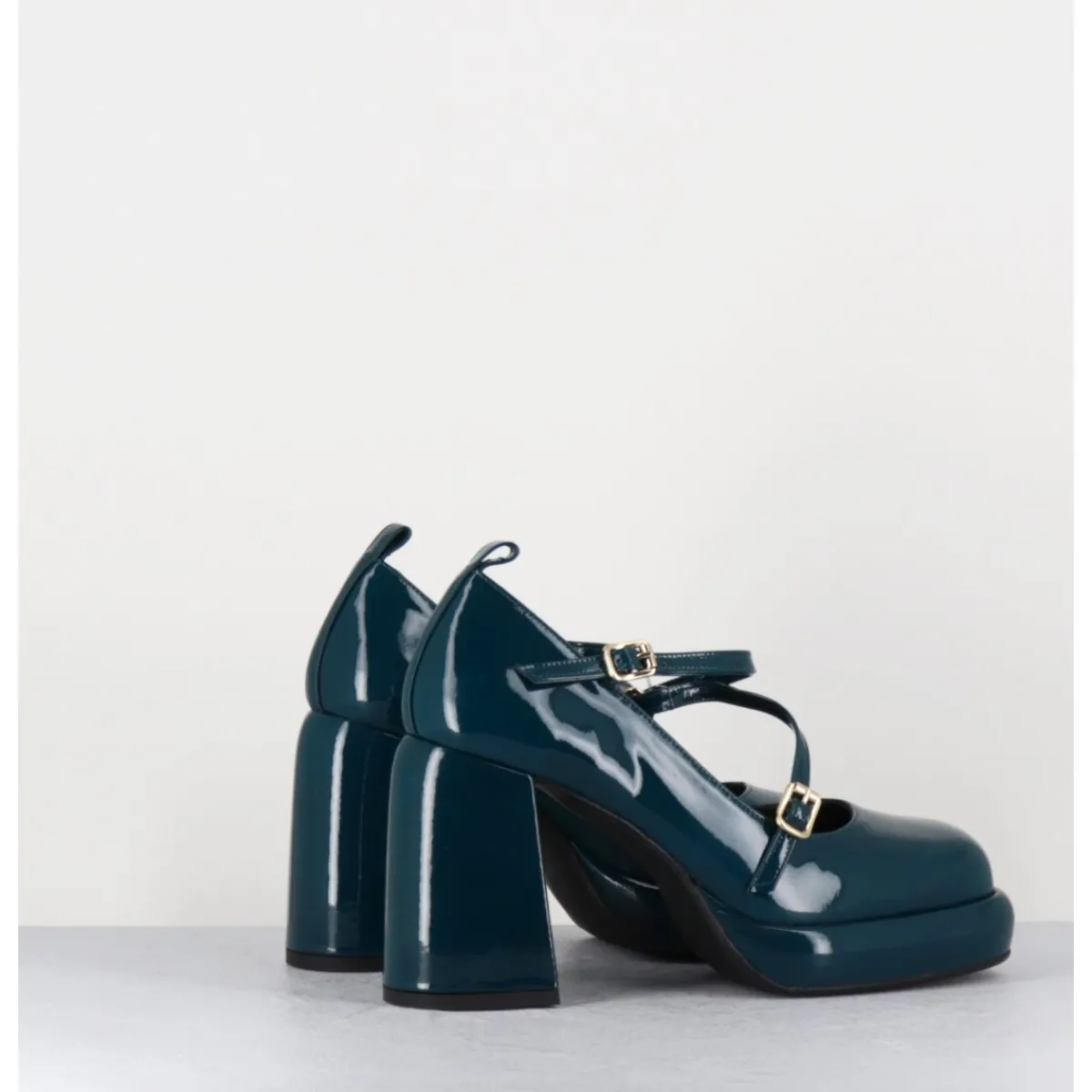 Plateformes^GARRICE LAB Mary-Jane à plateforme en cuir vernis - ABRA VERNICE BLU BLEU
