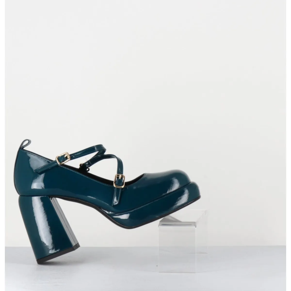 Plateformes^GARRICE LAB Mary-Jane à plateforme en cuir vernis - ABRA VERNICE BLU BLEU