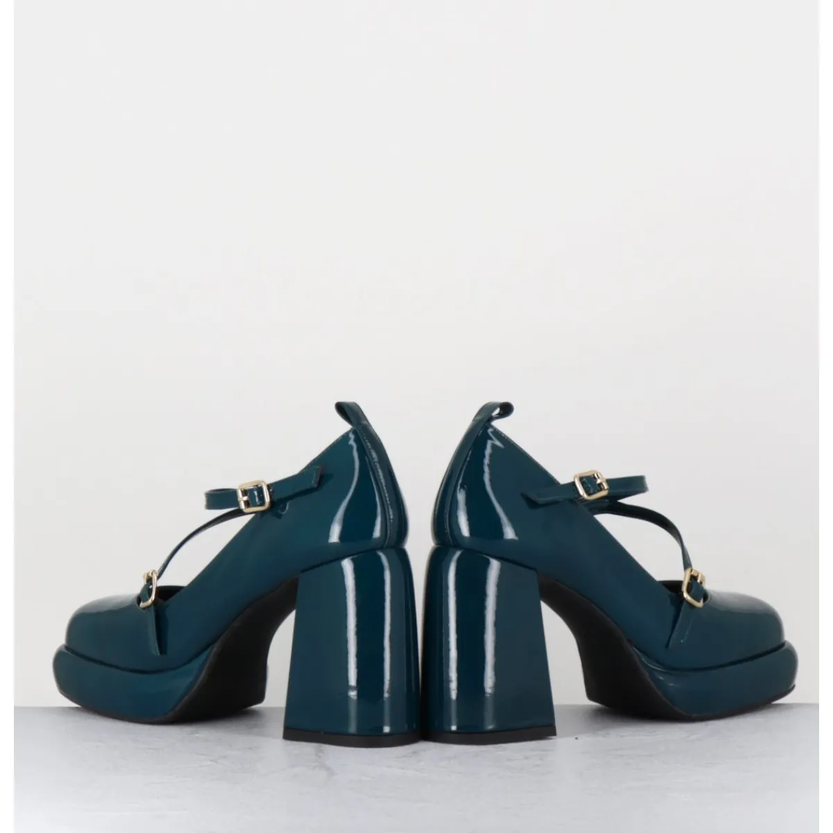 Plateformes^GARRICE LAB Mary-Jane à plateforme en cuir vernis - ABRA VERNICE BLU BLEU