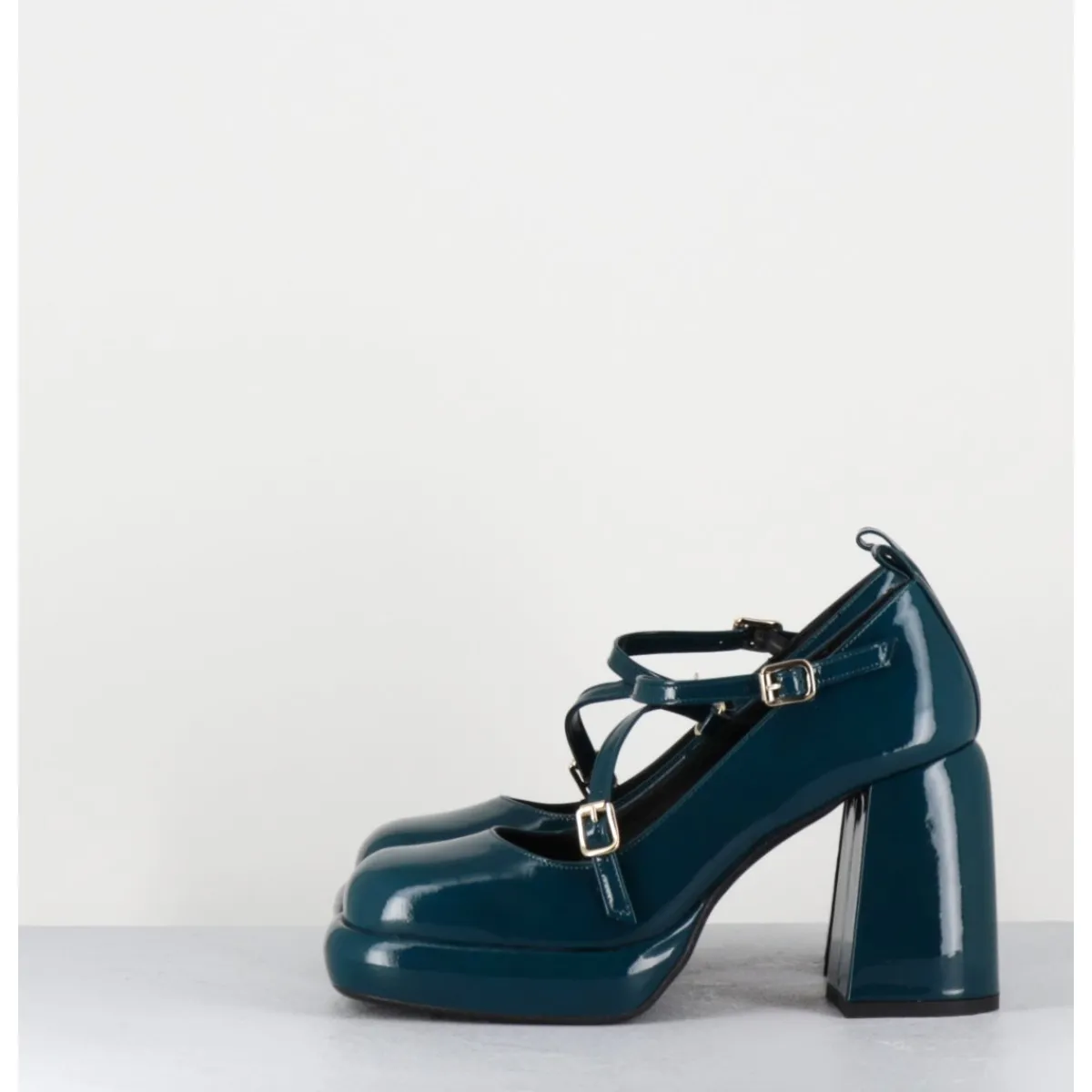 Plateformes^GARRICE LAB Mary-Jane à plateforme en cuir vernis - ABRA VERNICE BLU BLEU