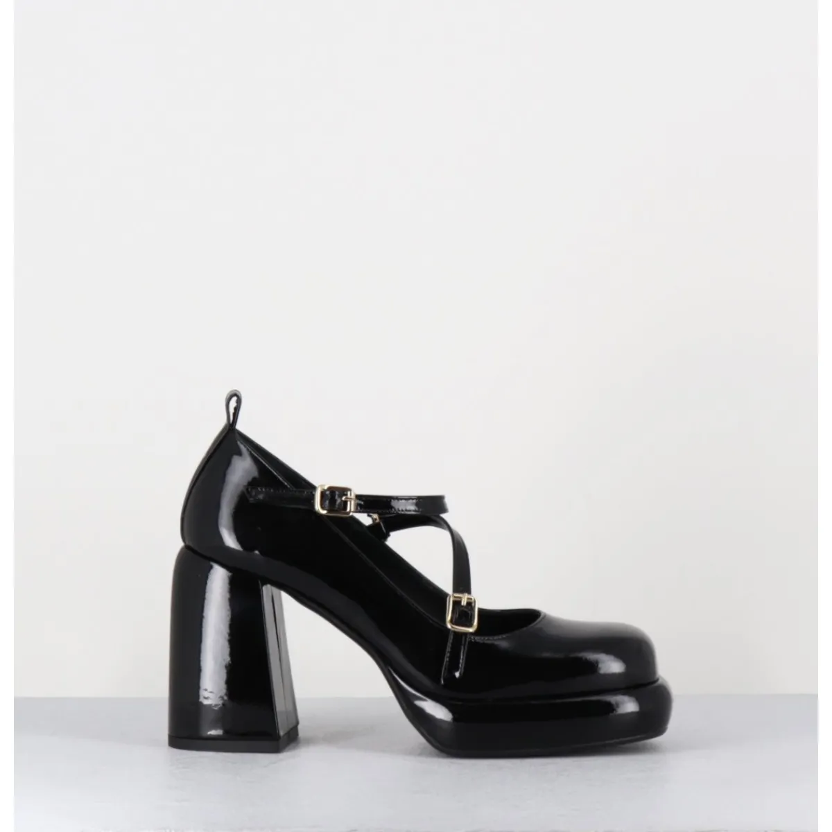 Plateformes^GARRICE LAB Mary-Jane à plateforme en cuir vernis - ABRA VERNICE NERO NOIR