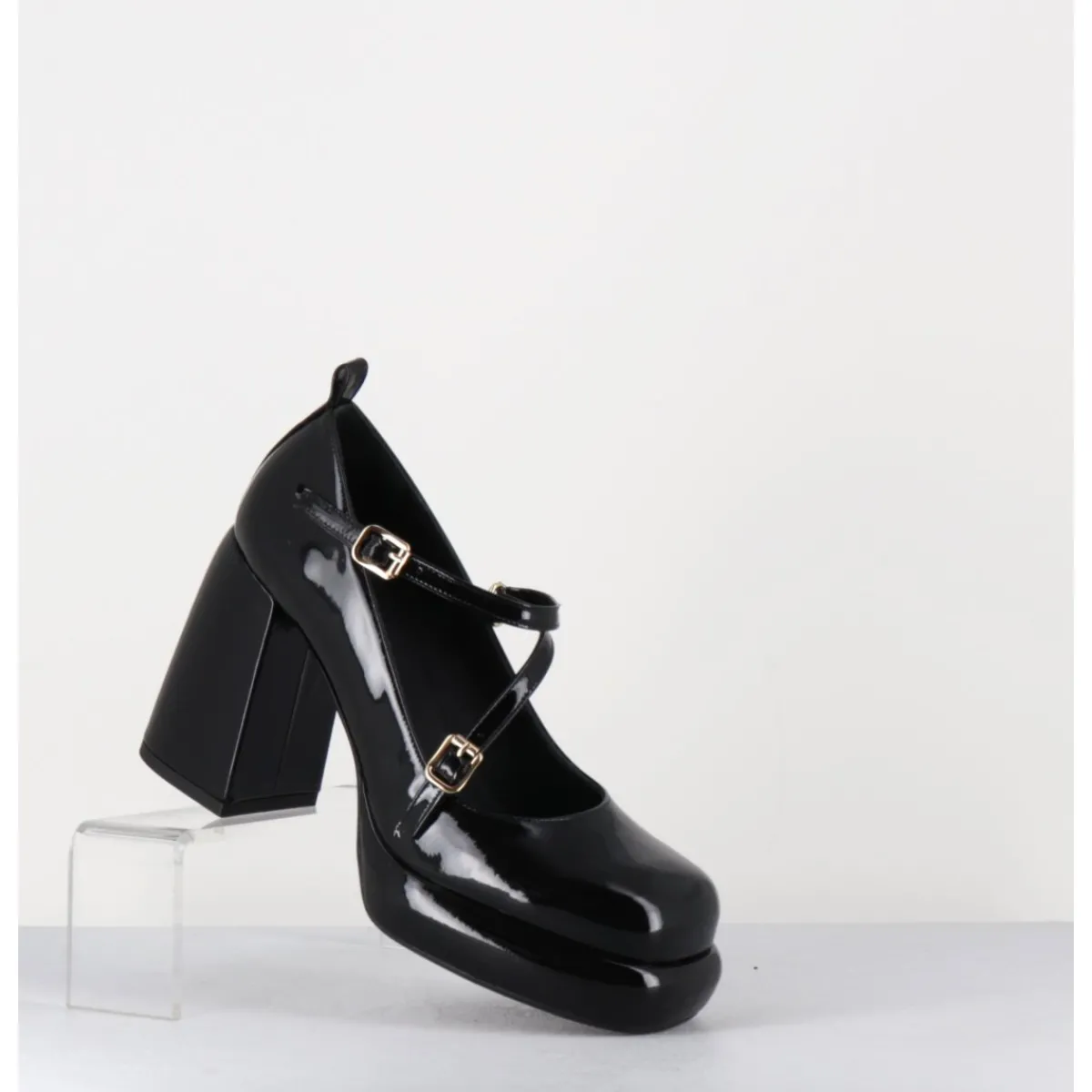 Plateformes^GARRICE LAB Mary-Jane à plateforme en cuir vernis - ABRA VERNICE NERO NOIR