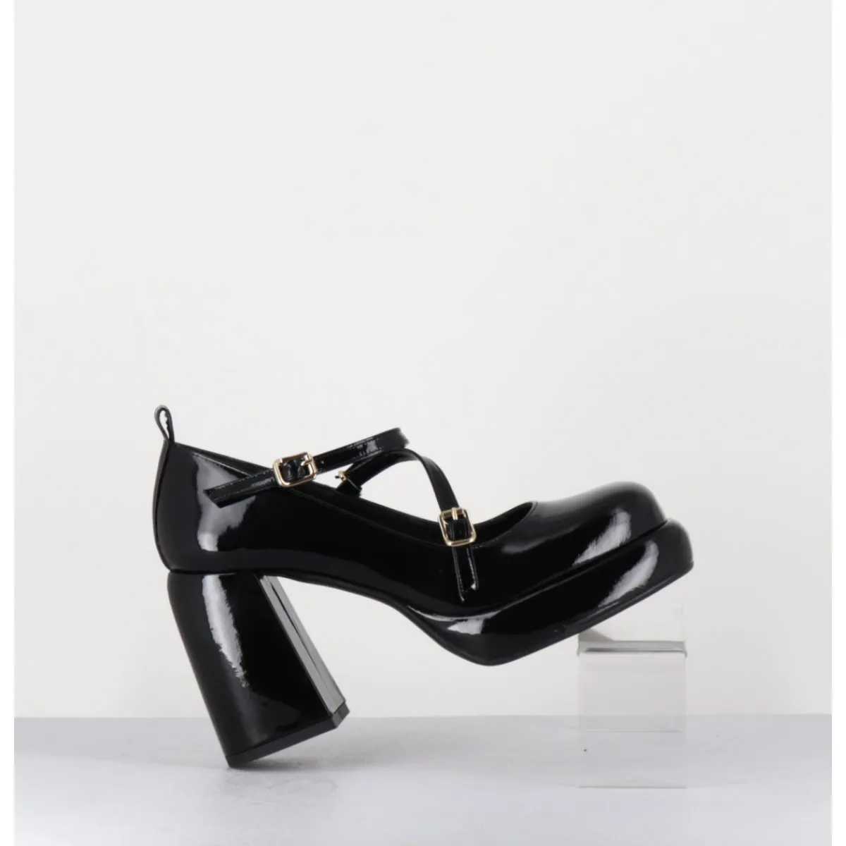 Plateformes^GARRICE LAB Mary-Jane à plateforme en cuir vernis - ABRA VERNICE NERO NOIR