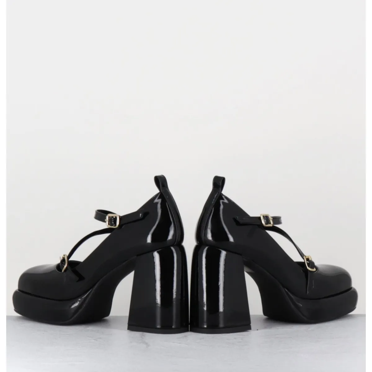 Plateformes^GARRICE LAB Mary-Jane à plateforme en cuir vernis - ABRA VERNICE NERO NOIR