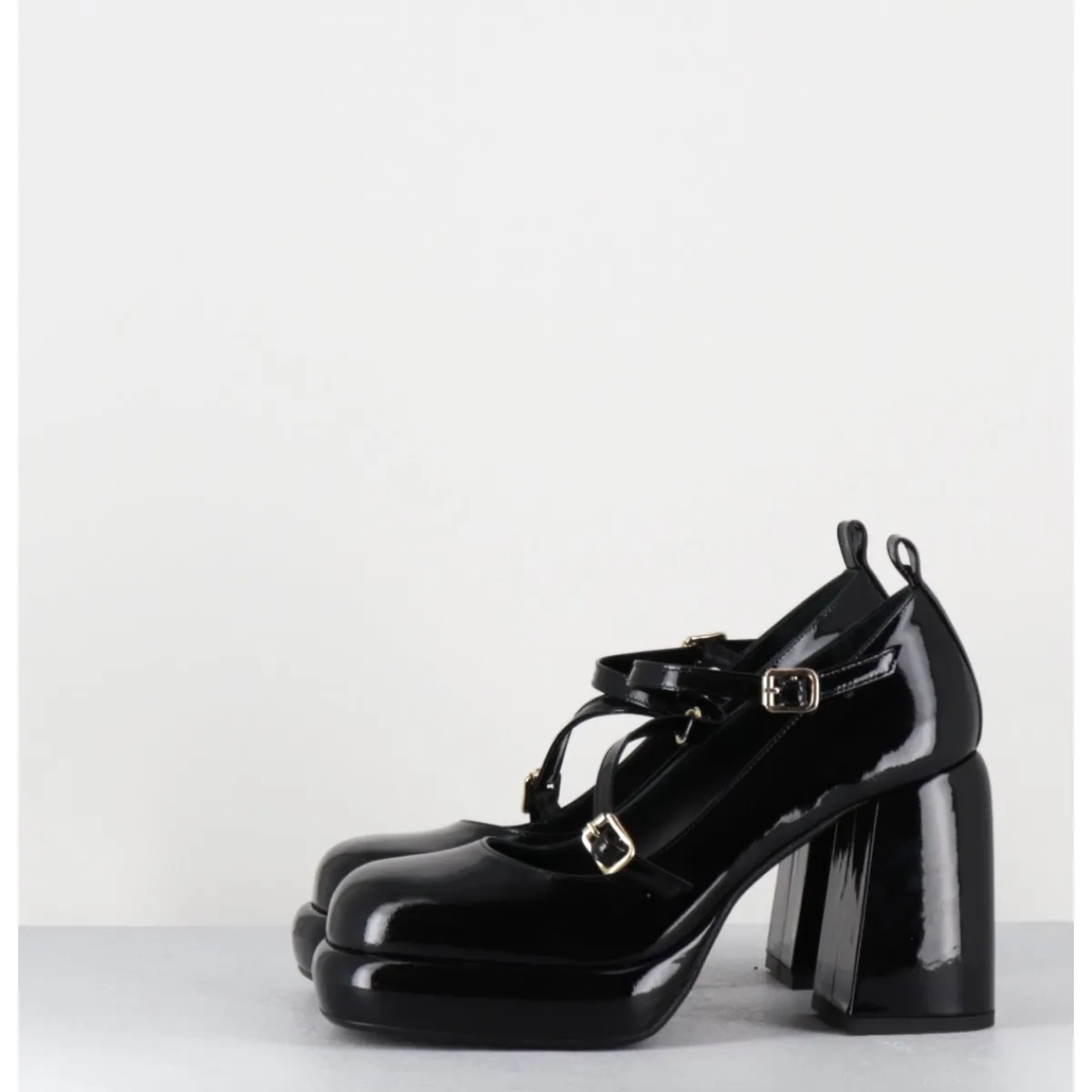 Plateformes^GARRICE LAB Mary-Jane à plateforme en cuir vernis - ABRA VERNICE NERO NOIR