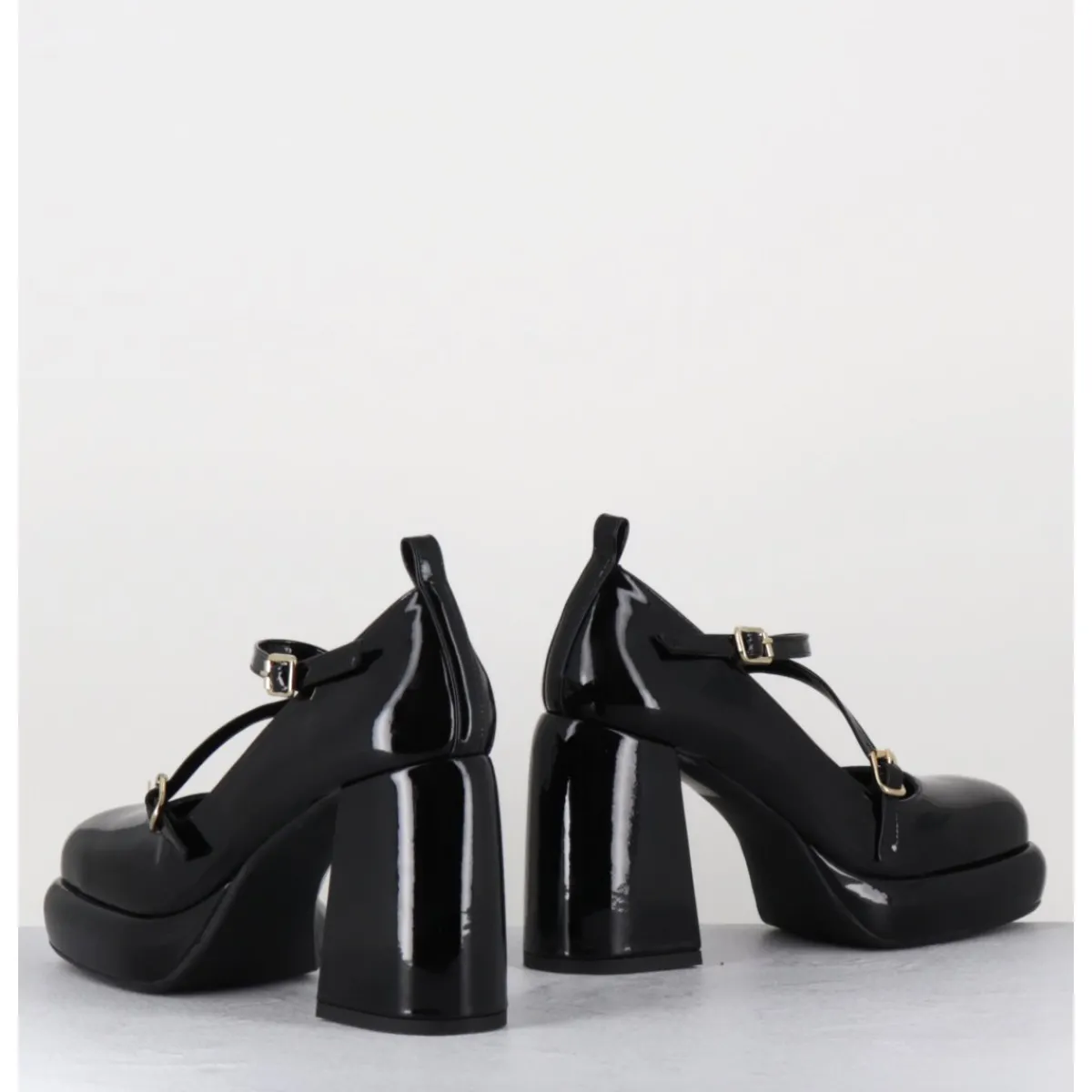 Plateformes^GARRICE LAB Mary-Jane à plateforme en cuir vernis - ABRA VERNICE NERO NOIR