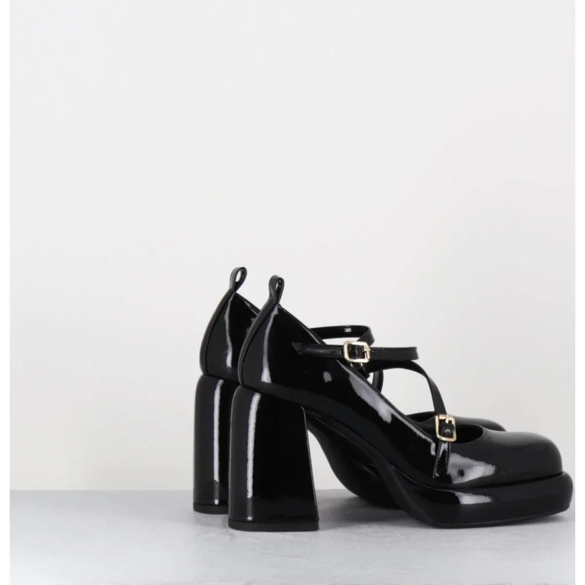 Plateformes^GARRICE LAB Mary-Jane à plateforme en cuir vernis - ABRA VERNICE NERO NOIR