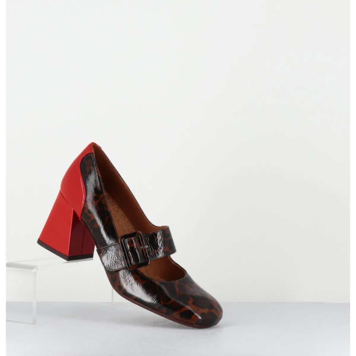 Chaussures^CHIE MIHARA Mary-Jane à talon en cuir vernis leopard & talon rouge - SYSA FIAT CASTANO
