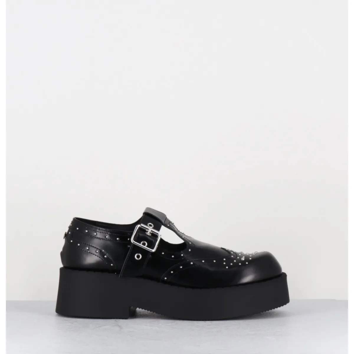 Chaussures^OA NON FASHION Mary-Jane en cuir glacé & clous - COLA ABRA NERO NOIR