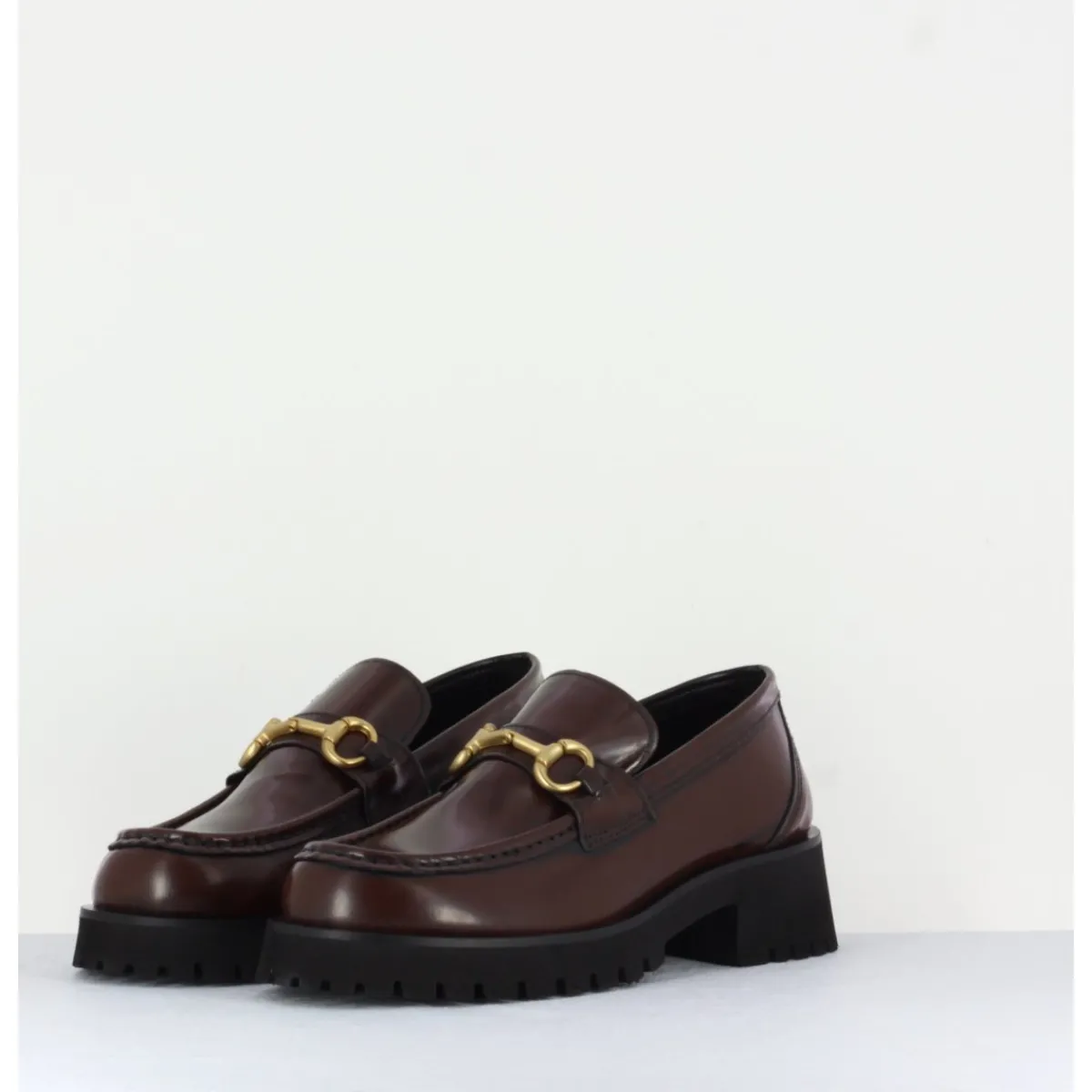 Mocassins | Chaussures^GARRICE LAB Mocassin en cuir à mors doré & semelle micro - 21JMC30 MORO MARRON