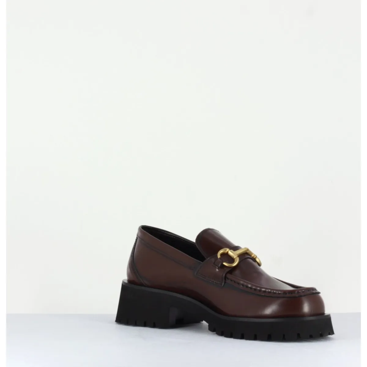 Mocassins | Chaussures^GARRICE LAB Mocassin en cuir à mors doré & semelle micro - 21JMC30 MORO MARRON