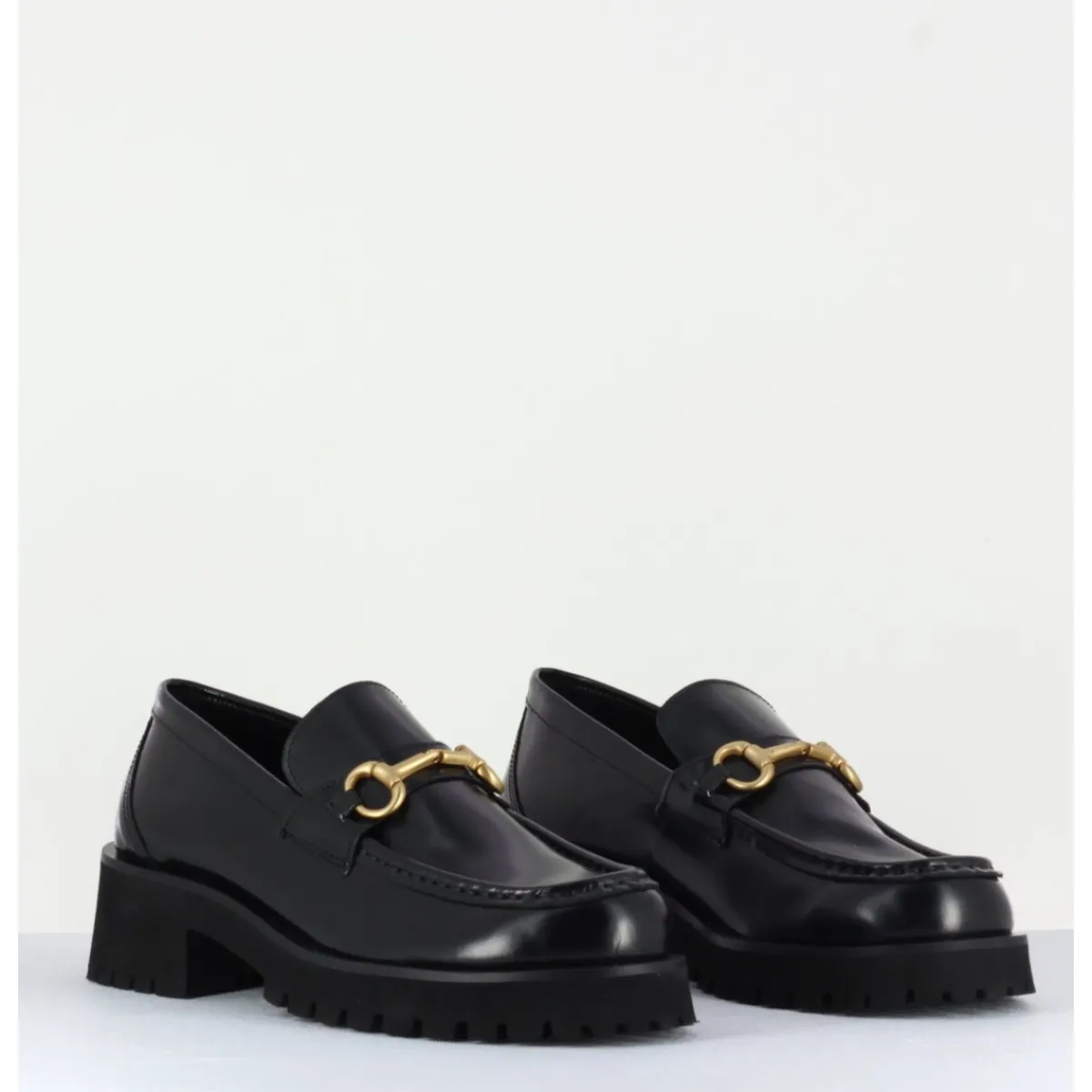 Mocassins | Chaussures^GARRICE LAB Mocassin en cuir à mors doré & semelle micro - 21JMC30 NERO NOIR