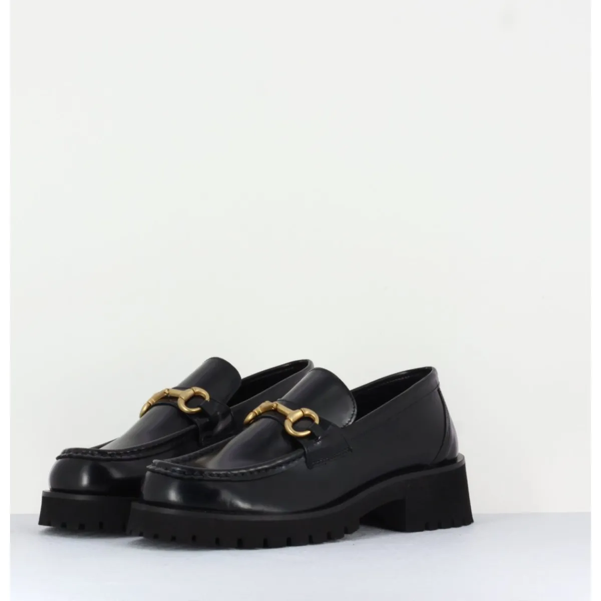 Mocassins | Chaussures^GARRICE LAB Mocassin en cuir à mors doré & semelle micro - 21JMC30 NERO NOIR