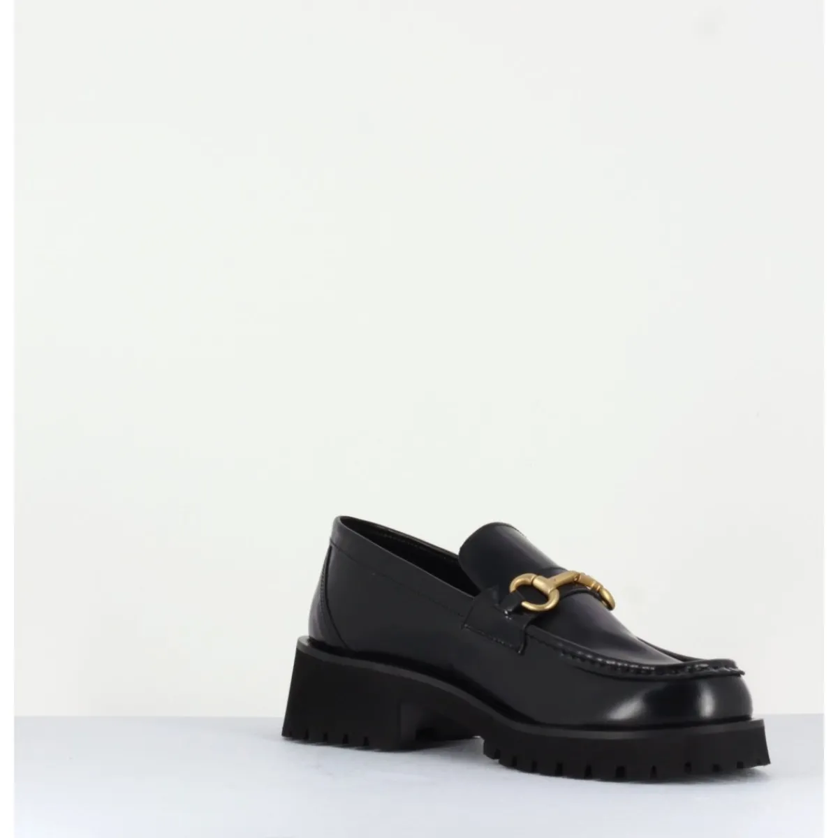 Mocassins | Chaussures^GARRICE LAB Mocassin en cuir à mors doré & semelle micro - 21JMC30 NERO NOIR