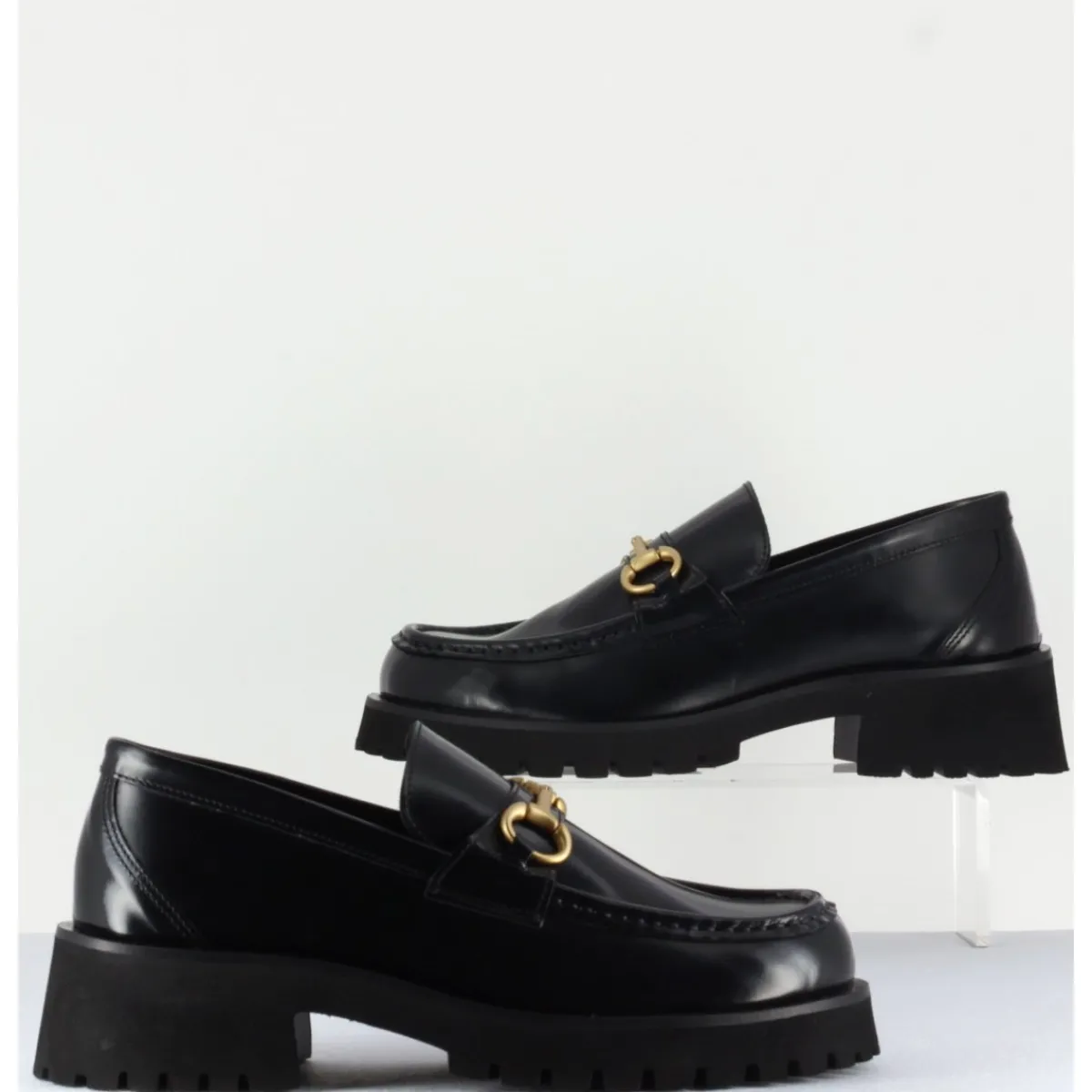Mocassins | Chaussures^GARRICE LAB Mocassin en cuir à mors doré & semelle micro - 21JMC30 NERO NOIR