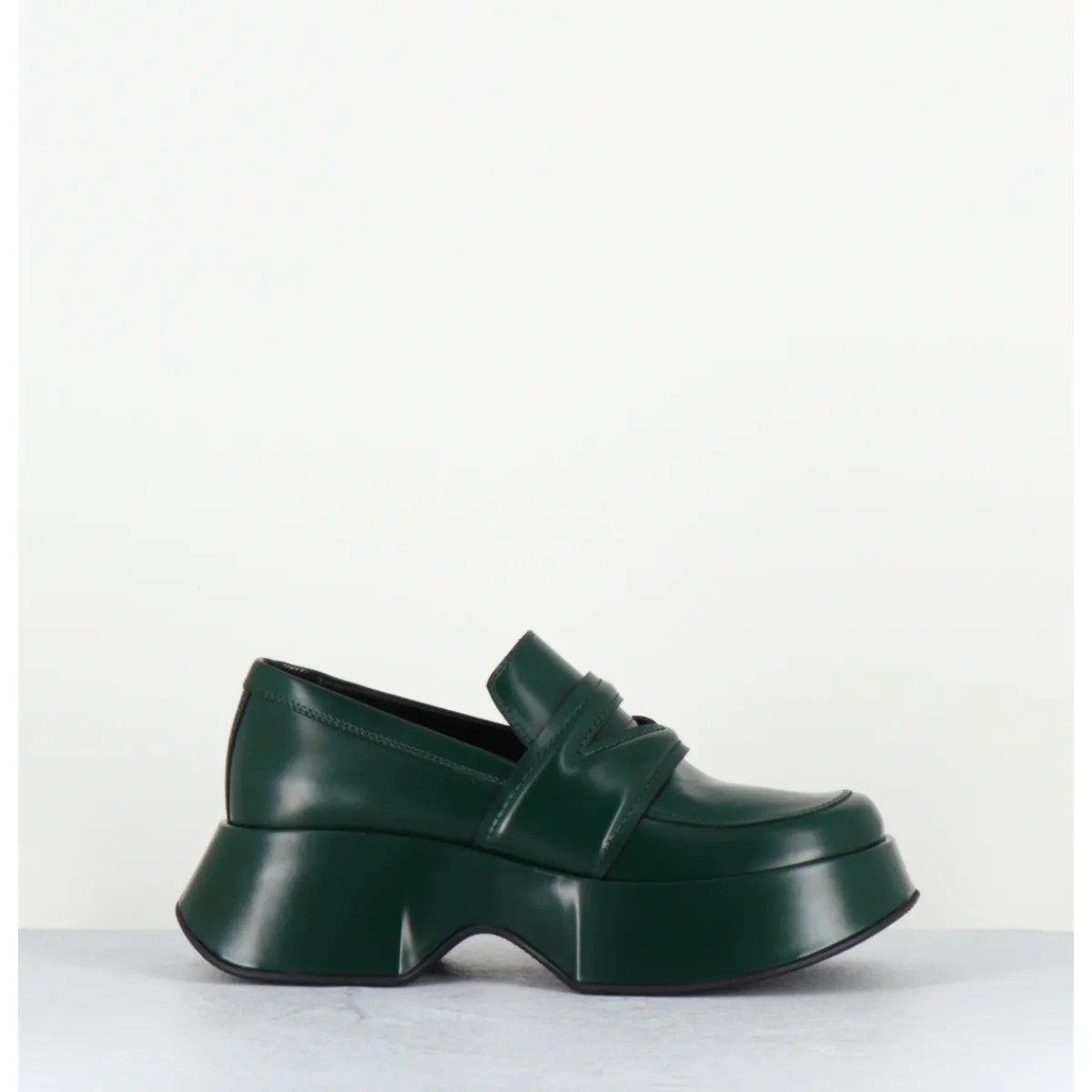 Mocassins | Chaussures^VIC MATIE Mocassins à plateforme en cuir glacé - 1F2402D LATTEX GREEN VERT