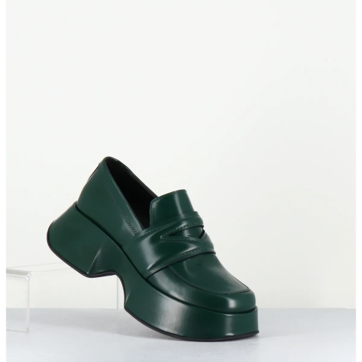 Mocassins | Chaussures^VIC MATIE Mocassins à plateforme en cuir glacé - 1F2402D LATTEX GREEN VERT