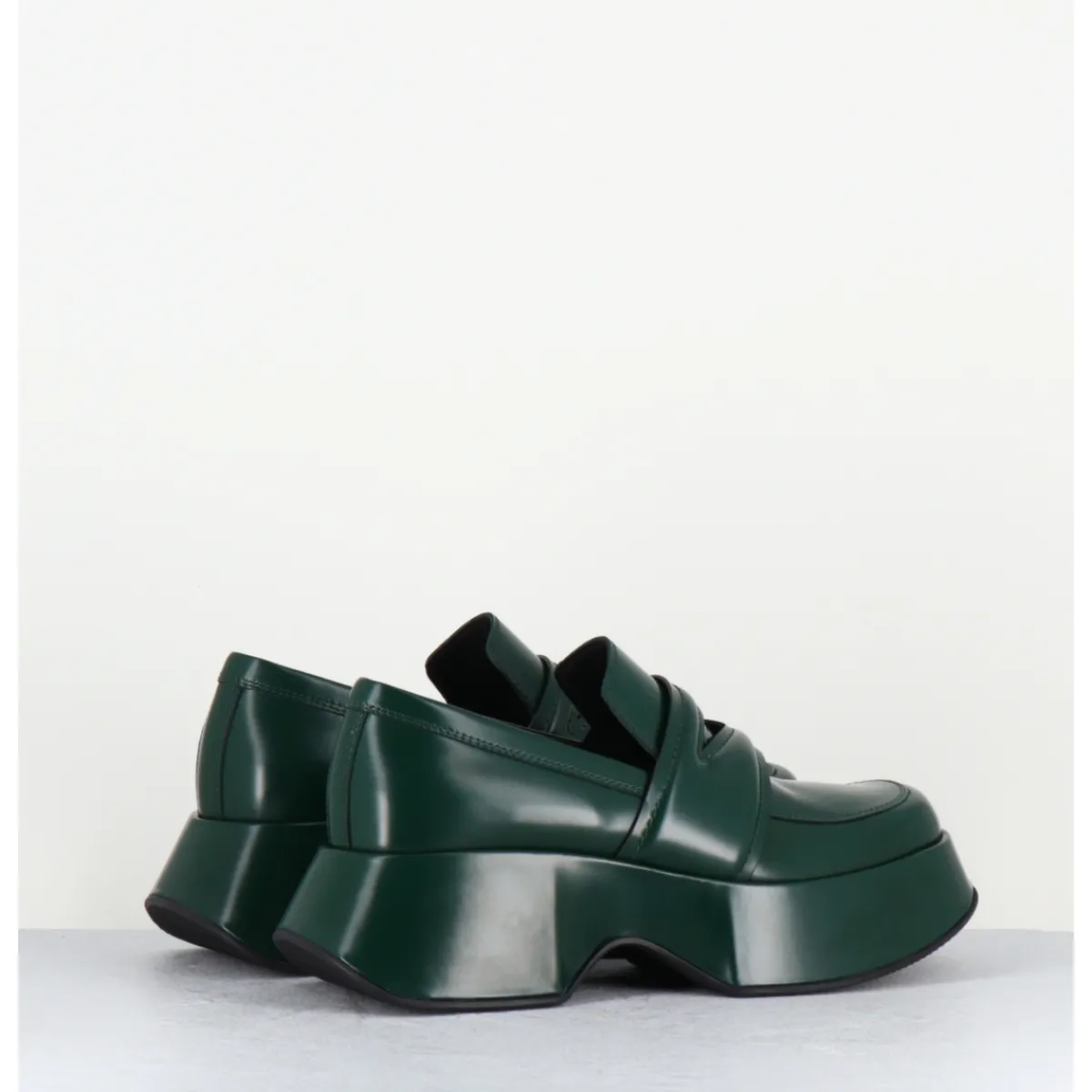 Mocassins | Chaussures^VIC MATIE Mocassins à plateforme en cuir glacé - 1F2402D LATTEX GREEN VERT