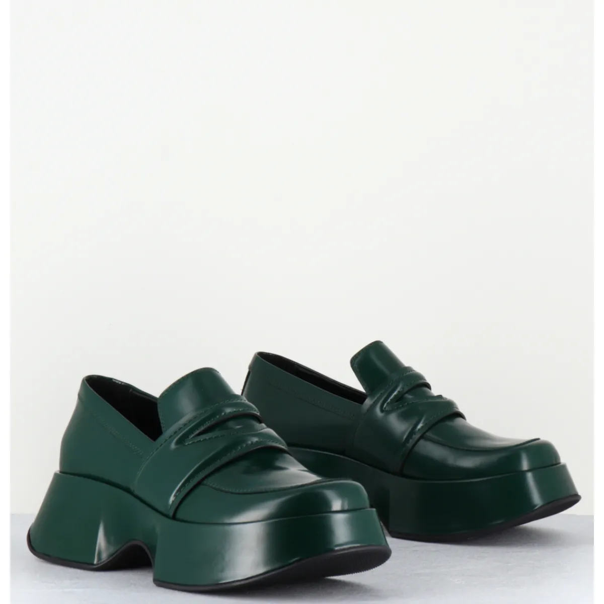 Mocassins | Chaussures^VIC MATIE Mocassins à plateforme en cuir glacé - 1F2402D LATTEX GREEN VERT