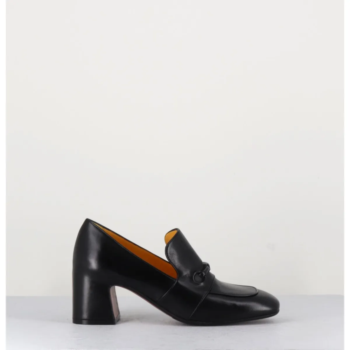 Mocassins | Chaussures^MARA BINI Mocassins à talon 70s en cuir bout carré - F511 SETA BLACK NOIR