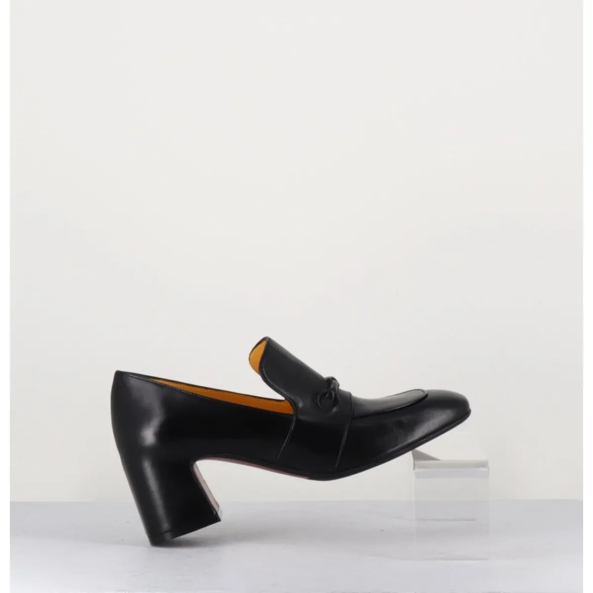Mocassins | Chaussures^MARA BINI Mocassins à talon 70s en cuir bout carré - F511 SETA BLACK NOIR