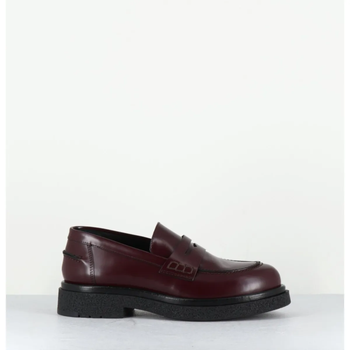Mocassins | Chaussures^OA NON FASHION Mocassins en cuir glacé x semelle légère - AL100 ABRASIVATO BORDEAU