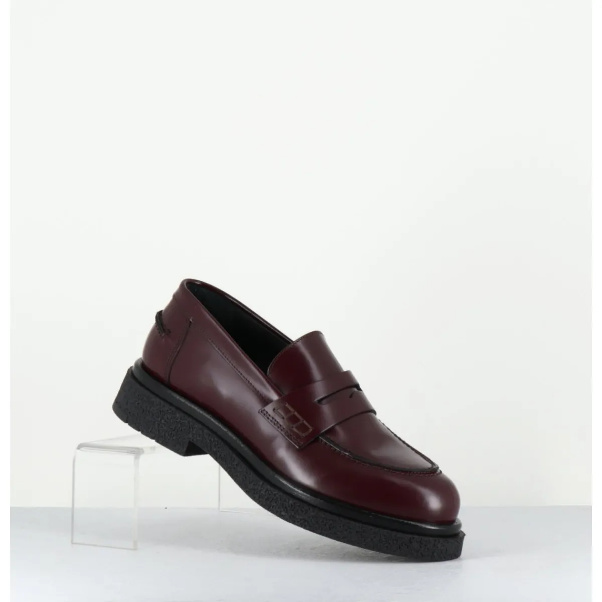 Mocassins | Chaussures^OA NON FASHION Mocassins en cuir glacé x semelle légère - AL100 ABRASIVATO BORDEAU