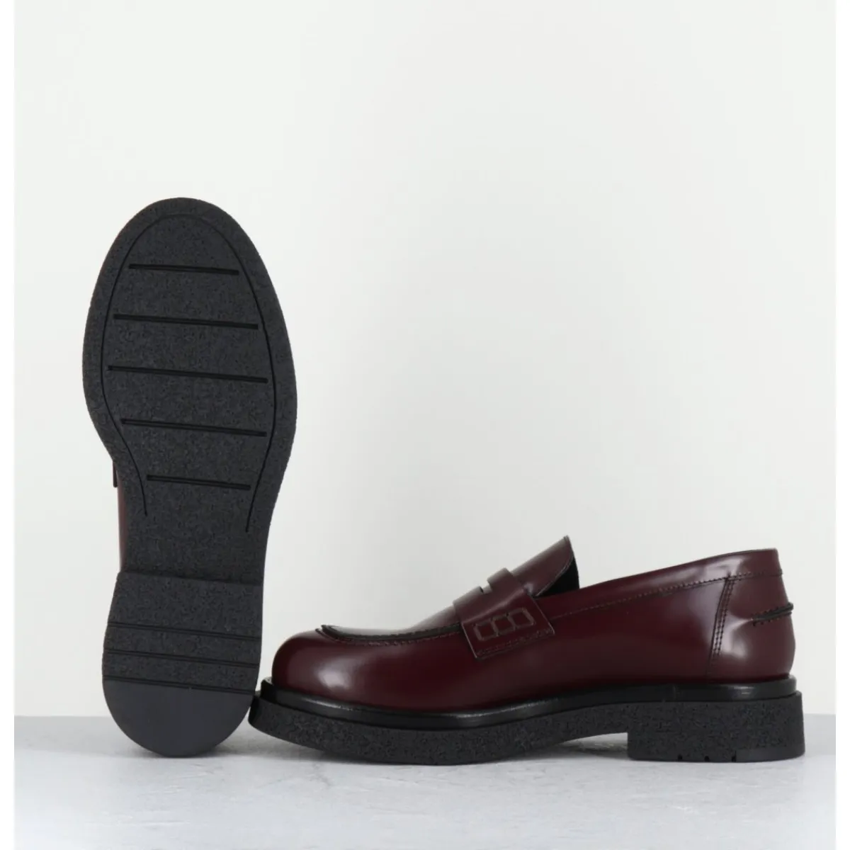 Mocassins | Chaussures^OA NON FASHION Mocassins en cuir glacé x semelle légère - AL100 ABRASIVATO BORDEAU