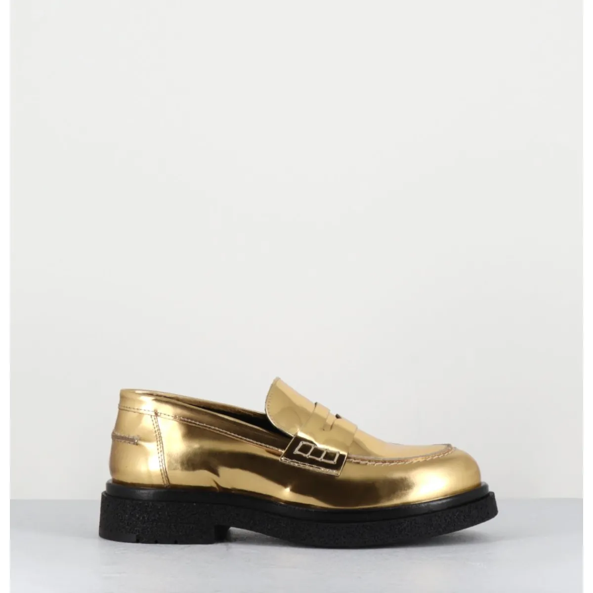 Mocassins | Chaussures^OA NON FASHION Mocassins en cuir glacé miroir or semelle légère - AL100 SUPERLUX ORO DORE