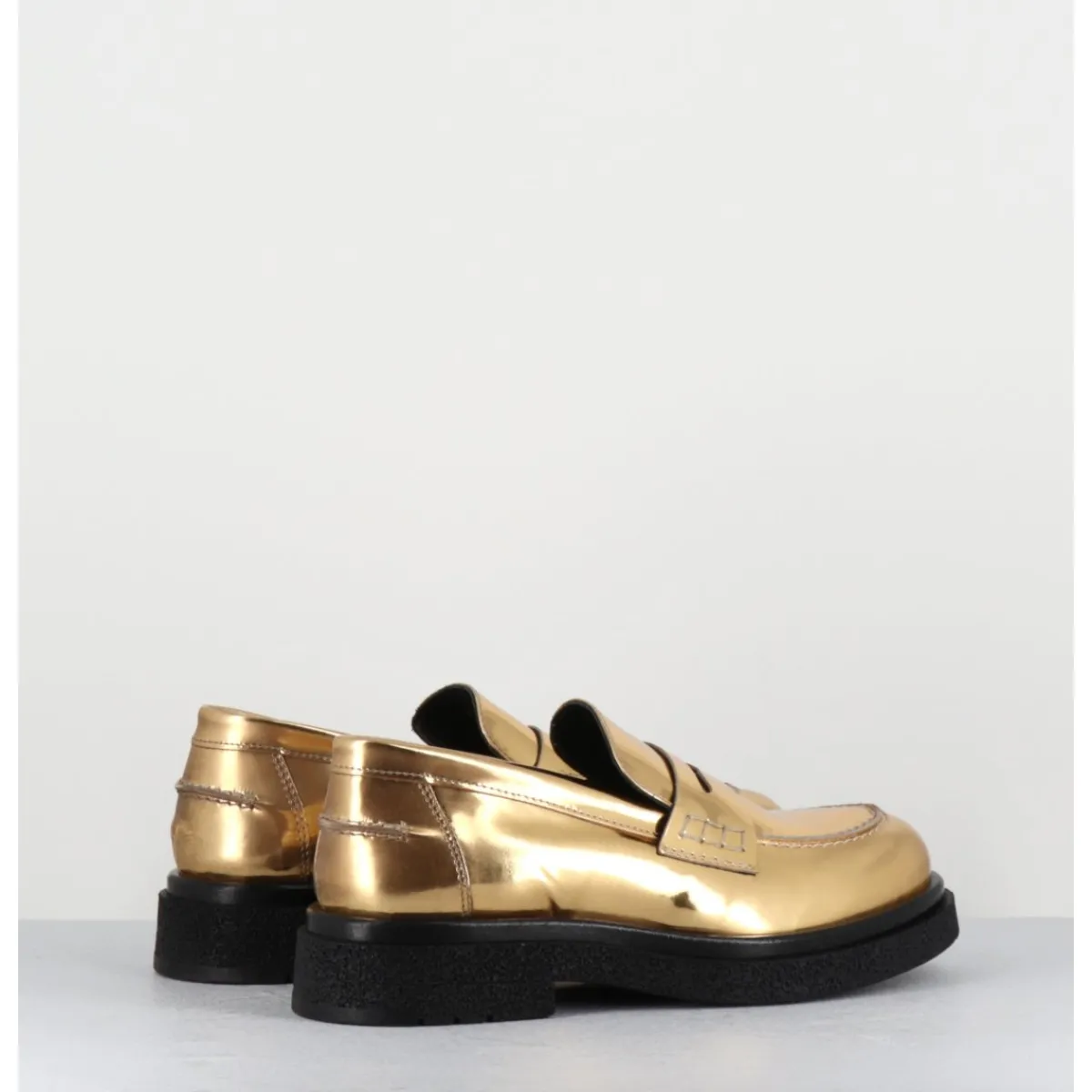 Mocassins | Chaussures^OA NON FASHION Mocassins en cuir glacé miroir or semelle légère - AL100 SUPERLUX ORO DORE