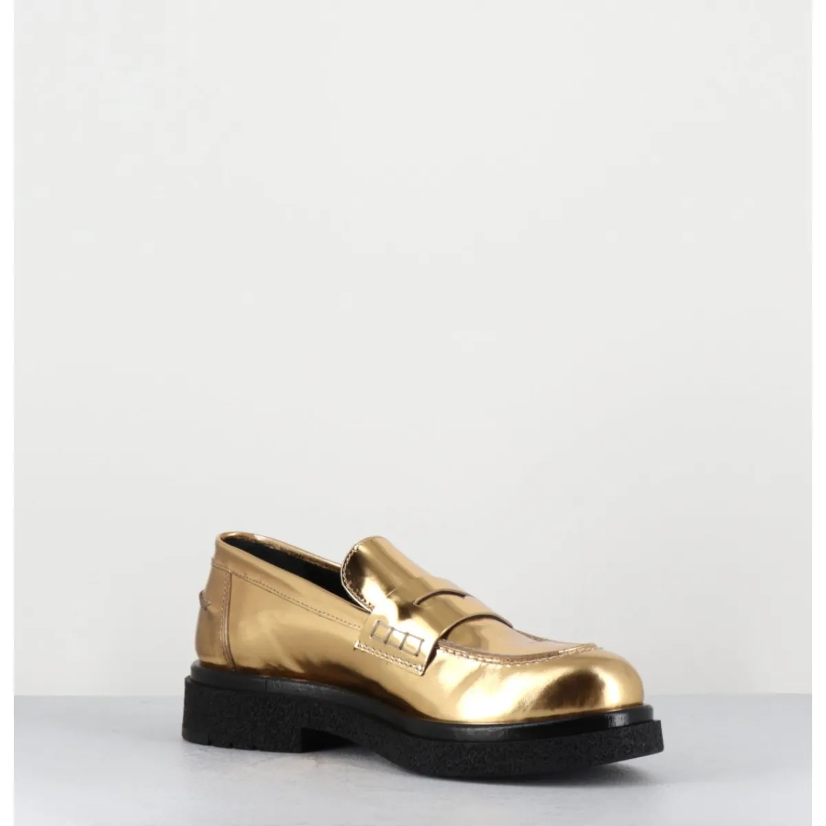 Mocassins | Chaussures^OA NON FASHION Mocassins en cuir glacé miroir or semelle légère - AL100 SUPERLUX ORO DORE