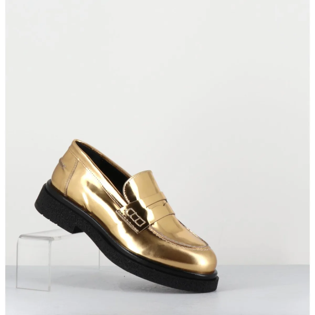 Mocassins | Chaussures^OA NON FASHION Mocassins en cuir glacé miroir or semelle légère - AL100 SUPERLUX ORO DORE