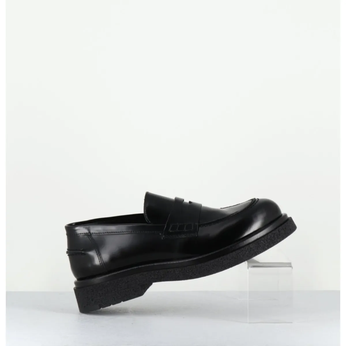 Mocassins | Chaussures^OA NON FASHION Mocassins en cuir glacé semelle légère - AL100 ABRASIVATO NERO NOIR