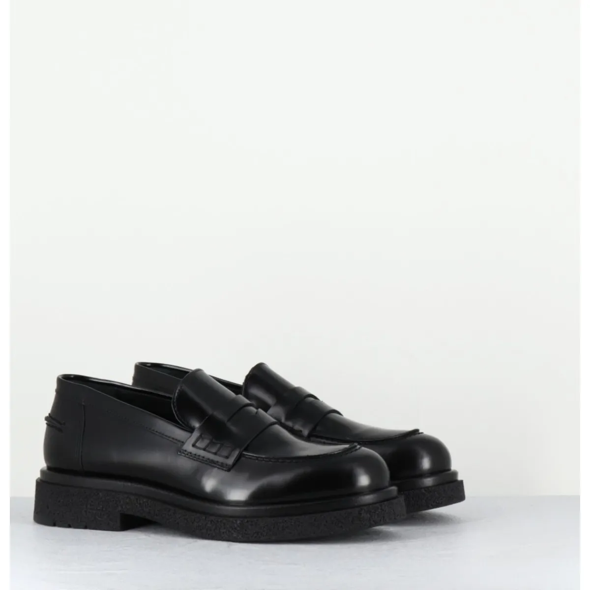 Mocassins | Chaussures^OA NON FASHION Mocassins en cuir glacé semelle légère - AL100 ABRASIVATO NERO NOIR