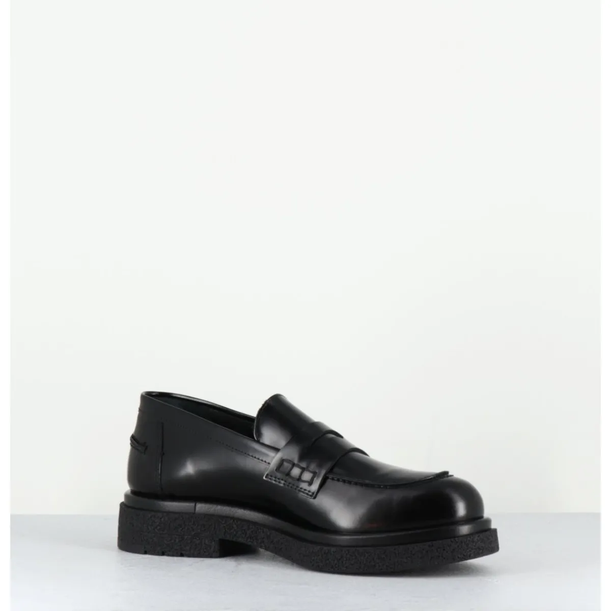 Mocassins | Chaussures^OA NON FASHION Mocassins en cuir glacé semelle légère - AL100 ABRASIVATO NERO NOIR