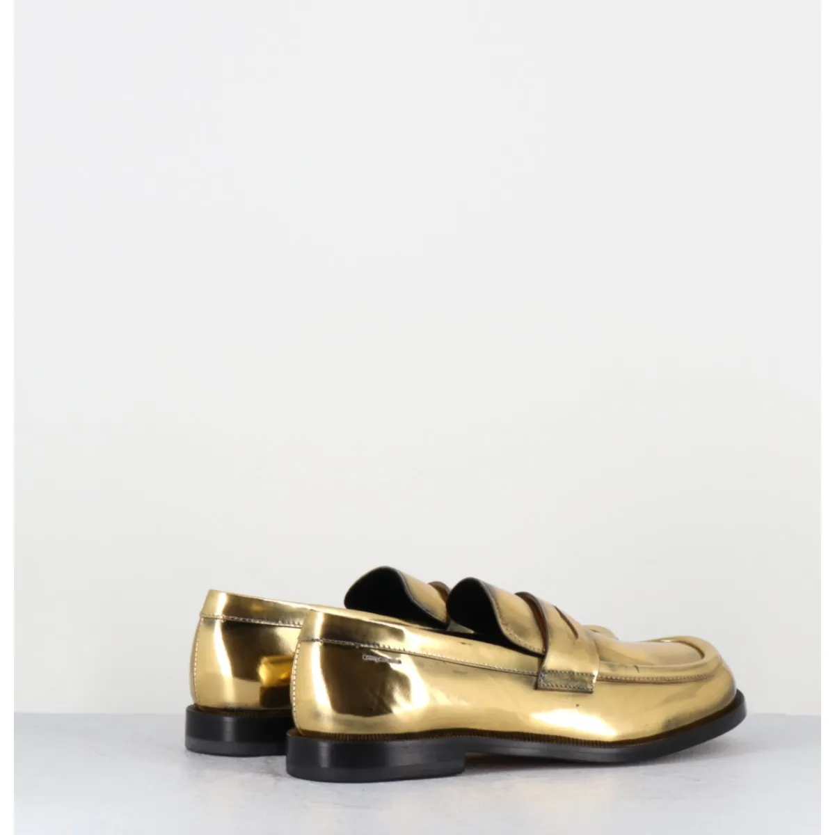 Mocassins | Chaussures^HOTTO Mocassins en cuir glacé or brossé bout asymétrique - 66606 LUX ORO DORE