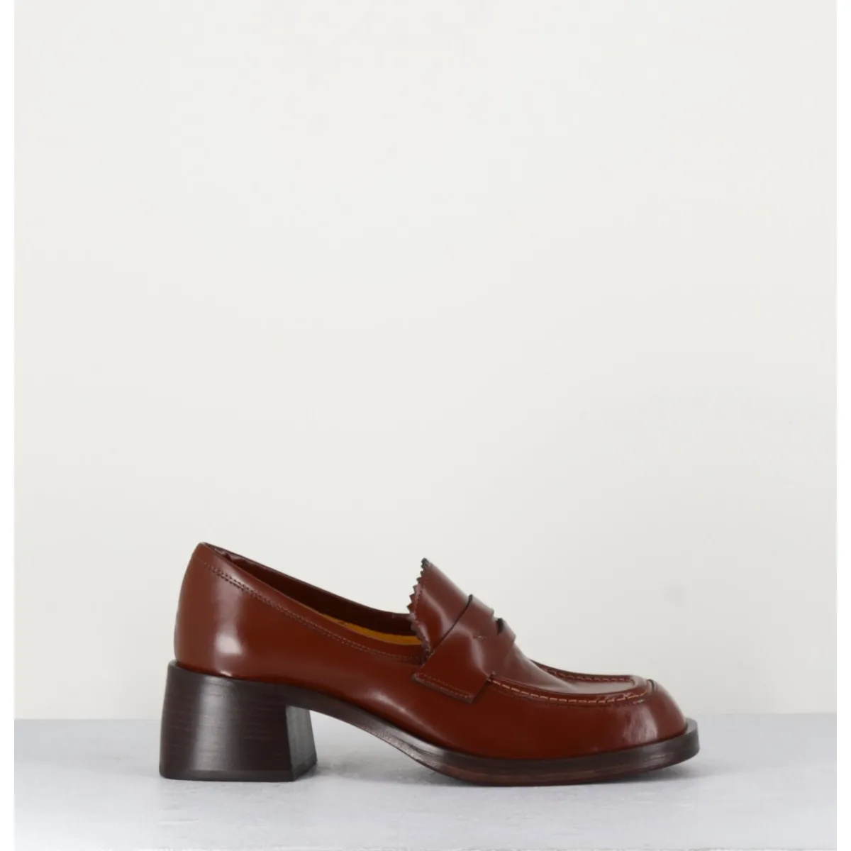 Mocassins^MARA BINI Mocassins en cuir marron - R271M MOUSSE CUOIO COGNAC